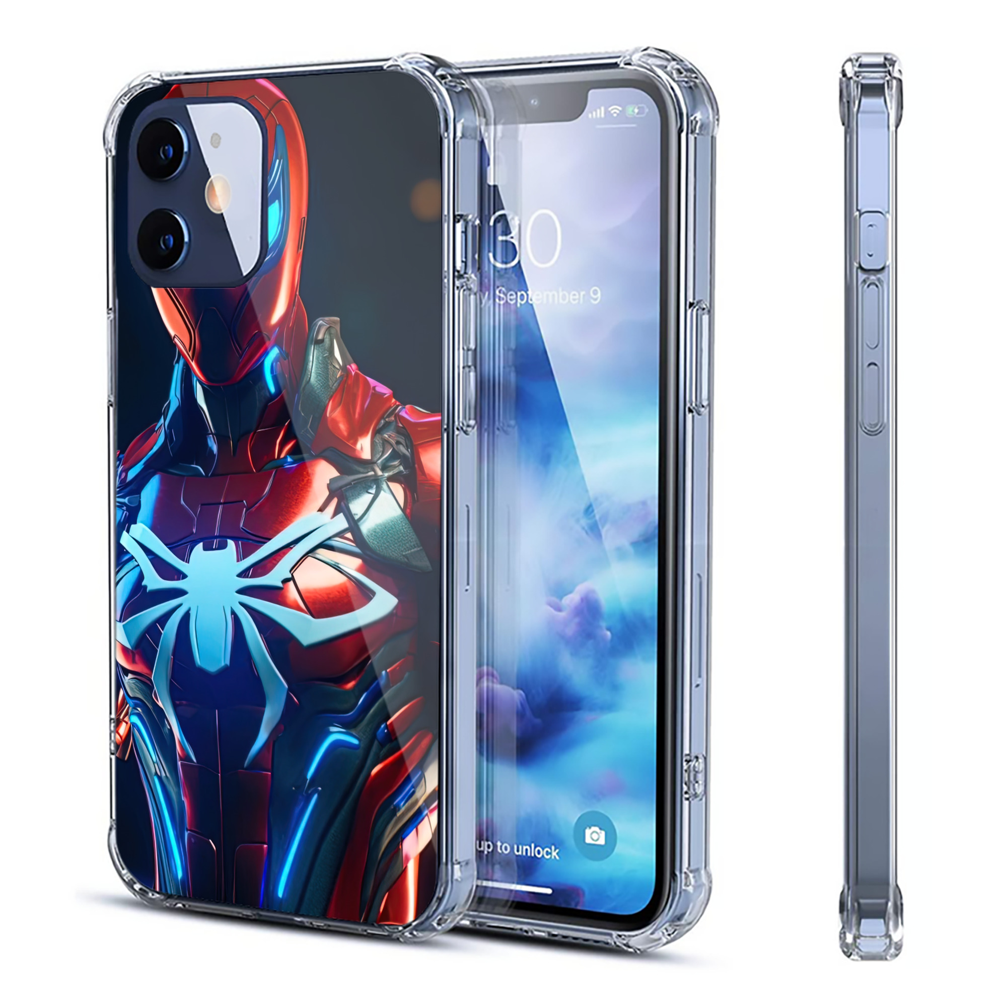 （画像用） Spider Man スパイダーマン 【iPhone 12シリーズ対応】透明スマホケース（クリアソフトケース）